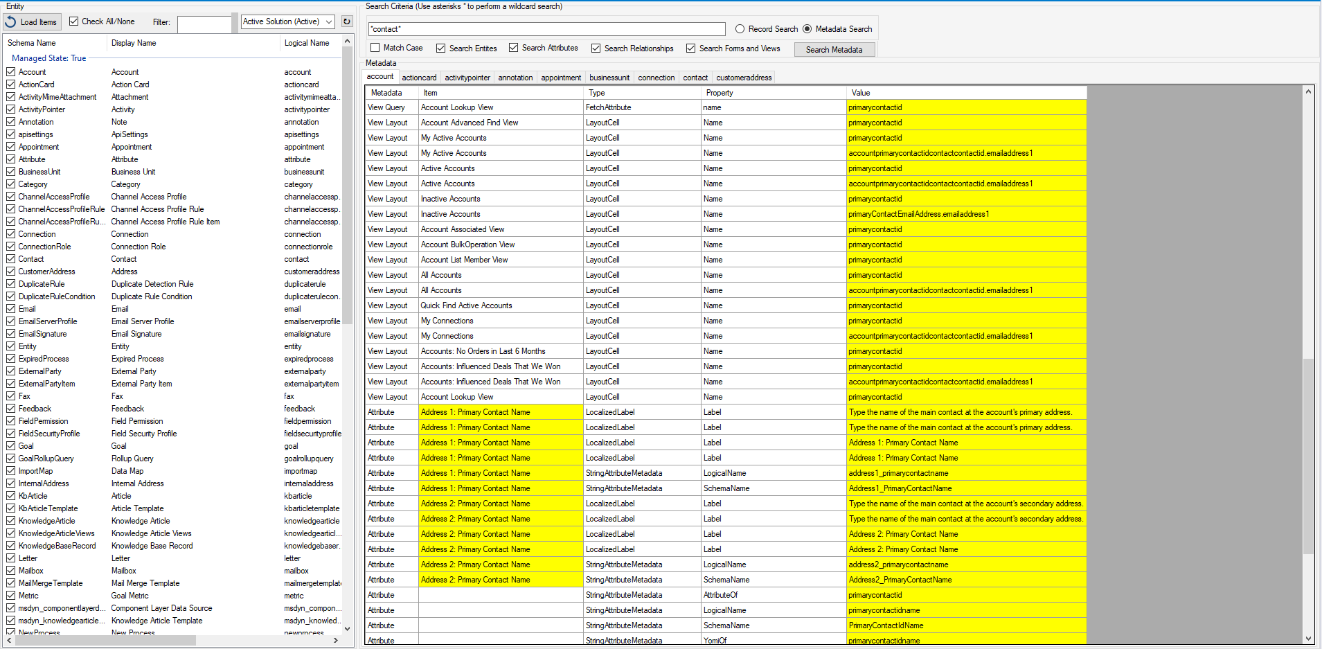 Metadata Search screenshot